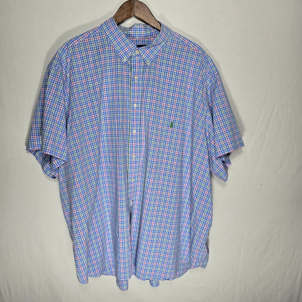 Ralph Lauren Men’s 4XB Tall Short Sleeve Multi-Colored Button Down Shirt